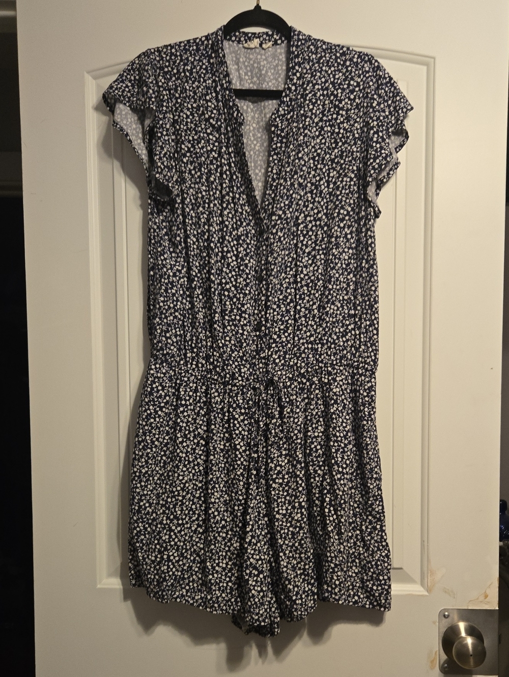 GAP Navy and White Floral V-Neck Tunic